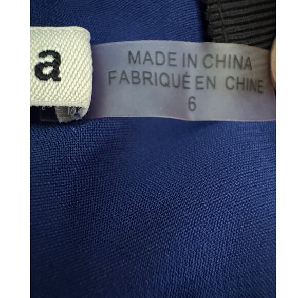 Alice + Olivia Opal Lace Handkerchief Dress Black Blue Size 6 Midi Lace Ruffle - Picture 9 of 12